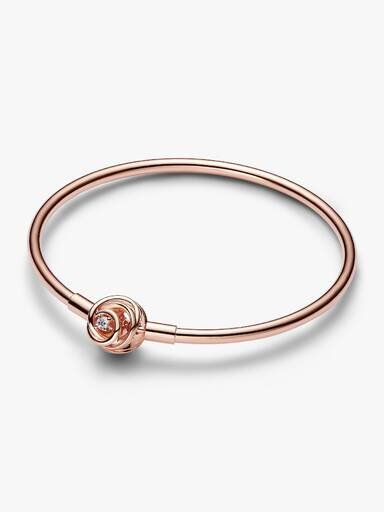 Pandora Moments Bangle mit umlaufendem Verschluss – 14 Karat Roségold-Beschichtung Pandora Moments Bangle mit umlaufendem Verschluss – 14 Karat Roségold-Beschichtung