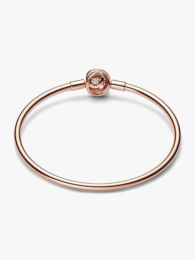 Pandora Moments Bangle mit umlaufendem Verschluss – 14 Karat Roségold-Beschichtung Pandora Moments Bangle mit umlaufendem Verschluss – 14 Karat Roségold-Beschichtung