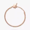 Pandora Moments Herz-T-Bar-Snake Chain-Armband, 14 Karat Roségold-Beschichtung Pandora Moments Herz-T-Bar-Snake Chain-Armband, 14 Karat Roségold-Beschichtung