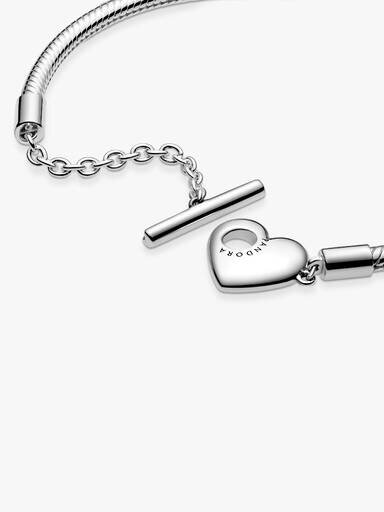 Pandora Moments Herz-T-Bar-Snake Chain-Armband – Sterlingsilber Pandora Moments Herz-T-Bar-Snake Chain-Armband – Sterlingsilber