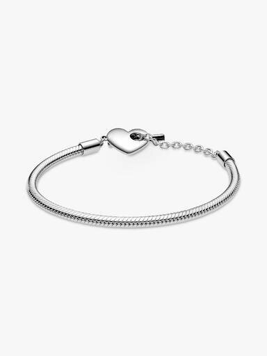Pandora Moments Herz-T-Bar-Snake Chain-Armband – Sterlingsilber Pandora Moments Herz-T-Bar-Snake Chain-Armband – Sterlingsilber