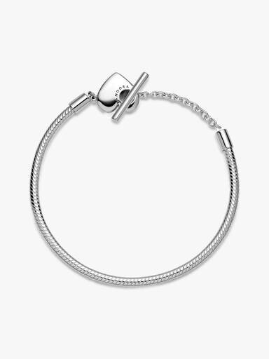 Pandora Moments Herz-T-Bar-Snake Chain-Armband – Sterlingsilber Pandora Moments Herz-T-Bar-Snake Chain-Armband – Sterlingsilber
