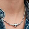 Pandora Moments Herzverschluss-Snake Chain – Sterlingsilber