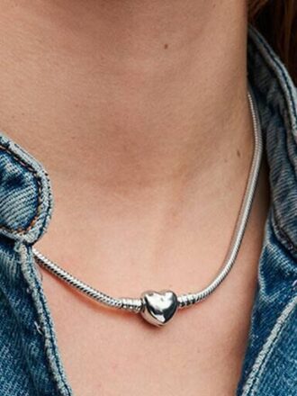 Pandora Moments Herzverschluss-Snake Chain – Sterlingsilber