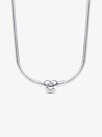 Pandora Moments Herzverschluss-Snake Chain – Sterlingsilber