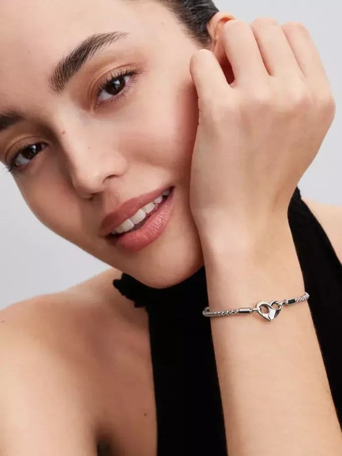 Pandora Moments Kettenarmband mit Nieten aus Sterlingsilber
