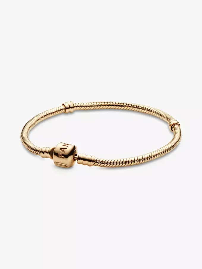 Pandora Moments Snake Chain-Armband 14 Karat Gold
