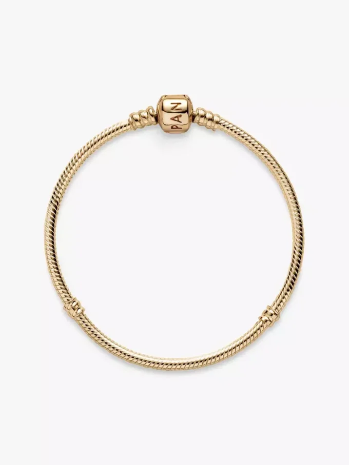 Pandora Moments Snake Chain-Armband 14 Karat Gold