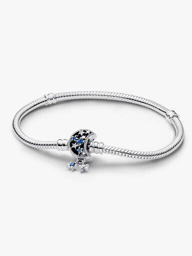 Pandora Moments Snake Chain Armband mit funkelndem Mondverschluss – Sterlingsilber Pandora Moments Snake Chain Armband mit funkelndem Mondverschluss – Sterlingsilber