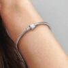 Pandora Moments Snake Chain-Armband mit Marvel-Logo-Verschluss – Sterlingsilber