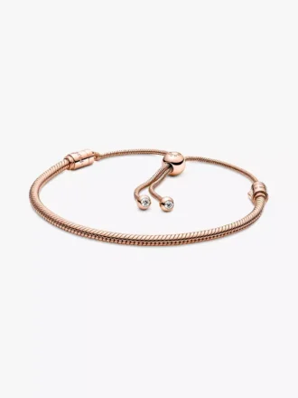 Pandora Moments Snake Chain-Slider-Armband, 14 Karat Roségold-Beschichtung Pandora Moments Snake Chain-Slider-Armband, 14 Karat Roségold-Beschichtung