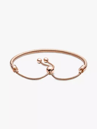 Pandora Moments Snake Chain-Slider-Armband, 14 Karat Roségold-Beschichtung Pandora Moments Snake Chain-Slider-Armband, 14 Karat Roségold-Beschichtung