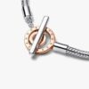 Pandora Moments zweifarbiges Logo-T-Bar-Armband mit Snake Chain – Sterlingsilber, 14 Karat Roségold-Beschichtung Pandora Moments zweifarbiges Logo-T-Bar-Armband mit Snake Chain – Sterlingsilber, 14 Karat Roségold-Beschichtung