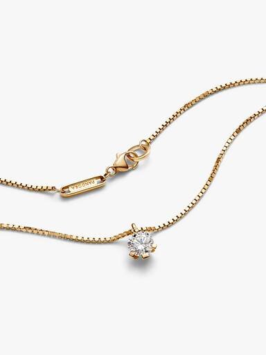 Pandora Nova 14-karätige Gold-Halskette mit Anhänger aus Labor-Diamanten – 0,50 ct TW, 14-karätiges Gold Pandora Nova 14-karätige Gold-Halskette mit Anhänger aus Labor-Diamanten – 0,50 ct TW, 14-karätiges Gold