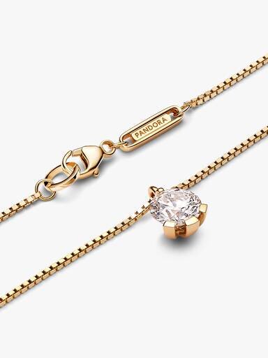 Pandora Nova 14-karätige Gold-Halskette mit Anhänger aus Labordiamanten – 1,00 ct TW, 14-karätiges Gold Pandora Nova 14-karätige Gold-Halskette mit Anhänger aus Labordiamanten – 1,00 ct TW, 14-karätiges Gold