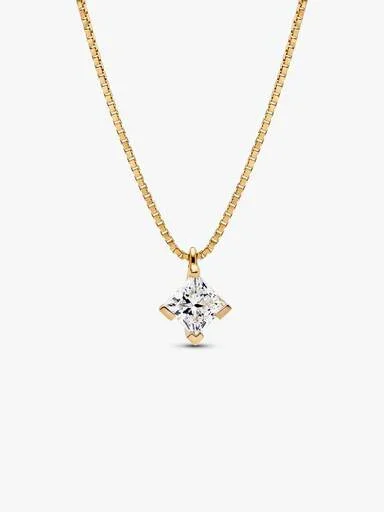 Pandora Nova 14-karätige Gold-Halskette mit Anhänger aus Labordiamanten – 1,00 ct TW, 14-karätiges Gold Pandora Nova 14-karätige Gold-Halskette mit Anhänger aus Labordiamanten – 1,00 ct TW, 14-karätiges Gold