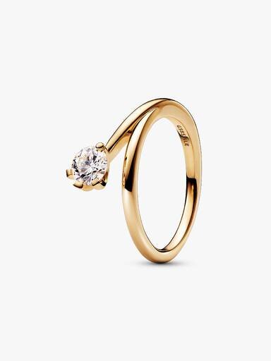 Pandora Nova 14-karätiger Goldring mit asymmetrischem, im Labor gezüchtetem Diamanten – 0,50 Karat Gesamtgewicht, 14-karätiges Gold Pandora Nova 14-karätiger Goldring mit asymmetrischem, im Labor gezüchtetem Diamanten – 0,50 Karat Gesamtgewicht, 14-karätiges Gold