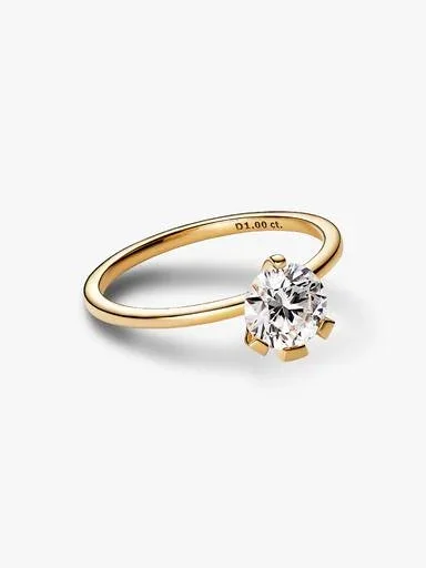 Pandora Nova 14-karätiger Goldring mit synthetischem Diamanten – 1,00 ct TW, 14-karätiges Gold Pandora Nova 14-karätiger Goldring mit synthetischem Diamanten – 1,00 ct TW, 14-karätiges Gold