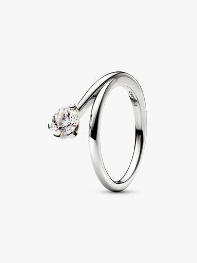 Pandora Nova 14-karätiger Weißgold-Ring mit asymmetrischem Lab-Grown-Diamanten – 0,50 ct TW, 14-karätiges Weißgold Pandora Nova 14-karätiger Weißgold-Ring mit asymmetrischem Lab-Grown-Diamanten – 0,50 ct TW, 14-karätiges Weißgold