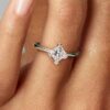 Pandora Nova 14-karätiger Weißgold-Ring mit synthetischem Diamanten – 1,00 ct TW, 14-karätiges Weißgold