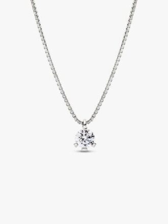 Pandora Nova Halskette mit Anhänger aus 14 Karat Weißgold mit Lab-Grown Diamonds – 0,50 Karat Gesamtgewicht, 14 Karat Weißgold