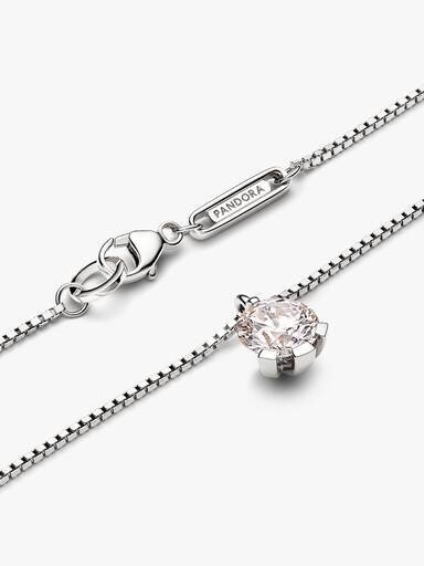 Pandora Nova Halskette mit Anhänger aus 14 Karat Weißgold und Lab-Grown Diamonds – 1,00 Karat Gesamtgewicht, 14 Karat Weißgold Pandora Nova Halskette mit Anhänger aus 14 Karat Weißgold und Lab-Grown Diamonds – 1,00 Karat Gesamtgewicht, 14 Karat Weißgold