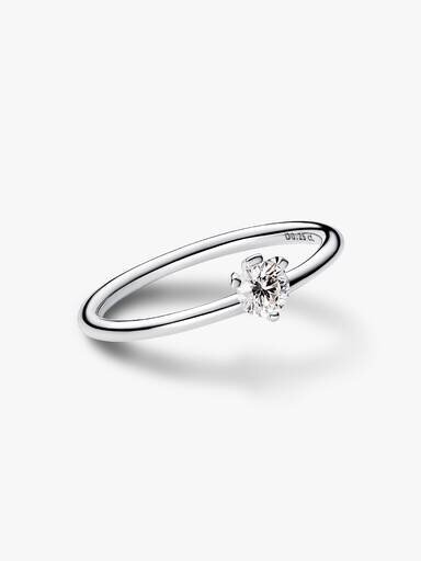 Pandora Nova Sterling-Silber-Ring mit versetztem Lab-Grown-Diamanten – 0,25 ct TW, Sterling-Silber Pandora Nova Sterling-Silber-Ring mit versetztem Lab-Grown-Diamanten – 0,25 ct TW, Sterling-Silber