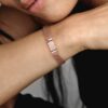 Pandora Reflexions Langes Pavé-Armband mit Verschluss – 14 Karat Roségold-Beschichtung