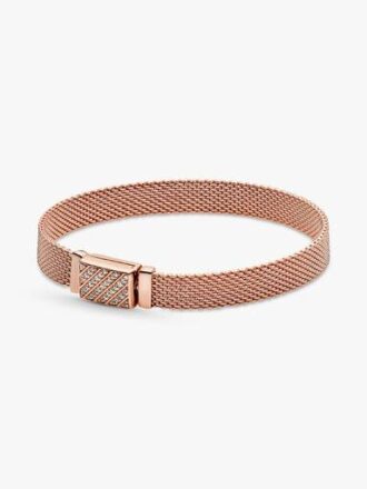 Pandora Reflexions Langes Pavé-Armband mit Verschluss – 14 Karat Roségold-Beschichtung Pandora Reflexions Langes Pavé-Armband mit Verschluss – 14 Karat Roségold-Beschichtung