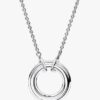 Pandora Signature Two-Tone Logo & Pavé Halskette – Sterlingsilber, 14 Karat Roségold-Beschichtung