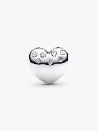 Pandora Sterling Silver Lab-Grown Diamonds Heart Charm, 0.53 carats total, Sterling Silver