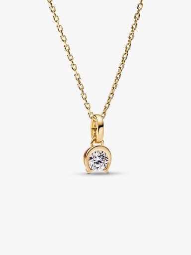Pandora Talisman 14-karätiger Gold-Anhänger mit laborgezüchtetem Diamant in Hufeisenform – 0,25 ct TW, 14-karätiges Gold Pandora Talisman 14-karätiger Gold-Anhänger mit laborgezüchtetem Diamant in Hufeisenform – 0,25 ct TW, 14-karätiges Gold