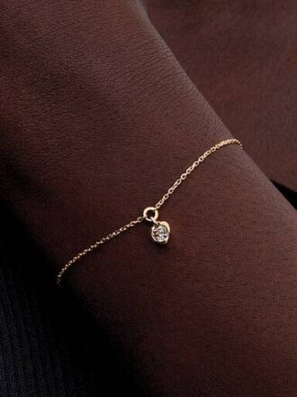 Pandora Talisman 14-karätiges Gold-Armband mit Herz-Kette und Lab-Grown Diamonds – 0,25 ct TW, 14-karätiges Gold
