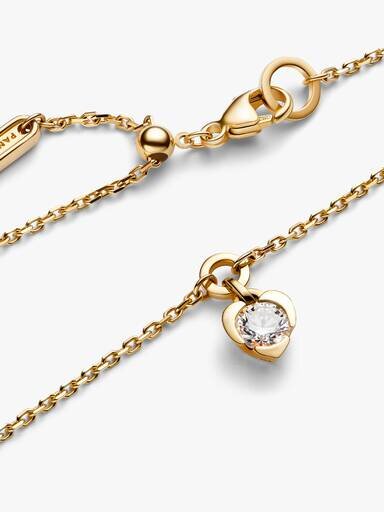 Pandora Talisman 14-karätiges Gold-Armband mit Herz-Kette und Lab-Grown Diamonds – 0,25 ct TW, 14-karätiges Gold Pandora Talisman 14-karätiges Gold-Armband mit Herz-Kette und Lab-Grown Diamonds – 0,25 ct TW, 14-karätiges Gold