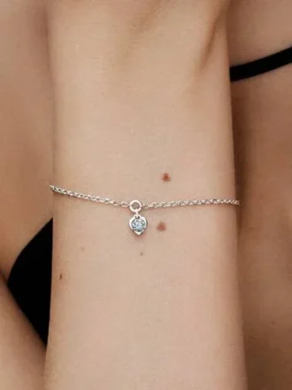 Pandora Talisman Armband aus Sterlingsilber mit Herzanhänger aus Lab-Grown Diamonds – 0,25 Karat Gesamtgewicht, Sterlingsilber