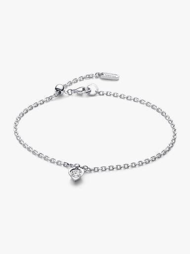 Pandora Talisman Armband aus Sterlingsilber mit Herzanhänger aus Lab-Grown Diamonds – 0,25 Karat Gesamtgewicht, Sterlingsilber Pandora Talisman Armband aus Sterlingsilber mit Herzanhänger aus Lab-Grown Diamonds – 0,25 Karat Gesamtgewicht, Sterlingsilber