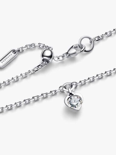 Pandora Talisman Armband aus Sterlingsilber mit Herzanhänger aus Lab-Grown Diamonds – 0,25 Karat Gesamtgewicht, Sterlingsilber Pandora Talisman Armband aus Sterlingsilber mit Herzanhänger aus Lab-Grown Diamonds – 0,25 Karat Gesamtgewicht, Sterlingsilber