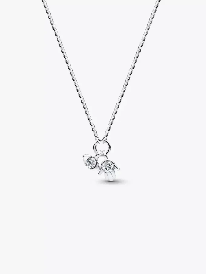 Pandora Talisman Dangle-Halskette aus Sterlingsilber mit Anhänger aus Lab-Grown Diamonds, „Evil Eye“ und Hamsa-Hand, 0,13 ct TW, Sterlingsilber Pandora Talisman Dangle-Halskette aus Sterlingsilber mit Anhänger aus Lab-Grown Diamonds, „Evil Eye“ und Hamsa-Hand, 0,13 ct TW, Sterlingsilber