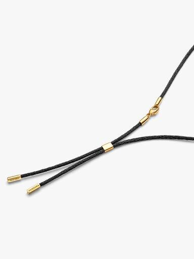 Pandora Talisman Halskette aus rotem recyceltem Polyesterband – 14-karätige Vergoldung Pandora Talisman Halskette aus rotem recyceltem Polyesterband – 14-karätige Vergoldung
