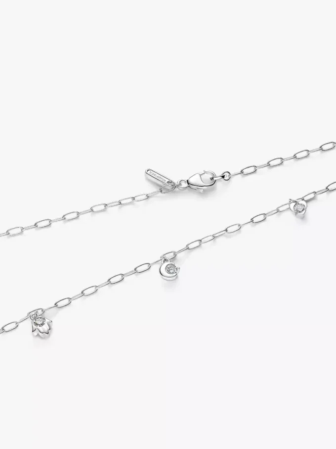 Pandora Talisman Halskette aus Sterlingsilber mit Lab-Grown-Diamanten, Papierklammerkette, 0,33 ct TW, Sterlingsilber Pandora Talisman Halskette aus Sterlingsilber mit Lab-Grown-Diamanten, Papierklammerkette, 0,33 ct TW, Sterlingsilber