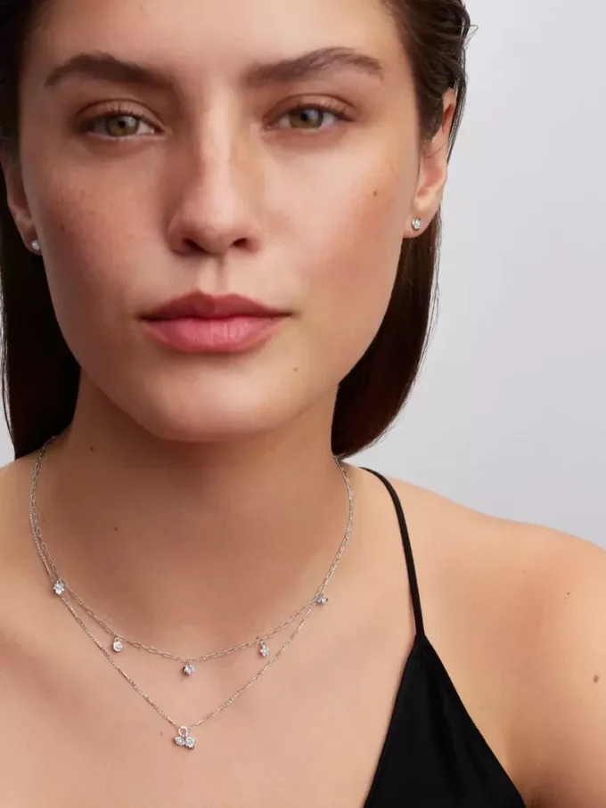 Pandora Talisman Halskette aus Sterlingsilber mit Lab-Grown-Diamanten, Papierklammerkette, 0,33 ct TW, Sterlingsilber Pandora Talisman Halskette aus Sterlingsilber mit Lab-Grown-Diamanten, Papierklammerkette, 0,33 ct TW, Sterlingsilber