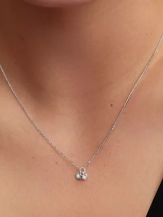 Pandora Talisman Halskette mit Anhänger aus Sterlingsilber mit Herz und Stern aus im Labor gezüchteten Diamanten, 0,13 Karat insgesamt, Sterlingsilber