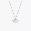 Pandora Talisman Halskette mit Anhänger aus Sterlingsilber und im Labor gezüchtetem Diamanten „Evil Eye“, 0,13 ct TW, Sterlingsilber Pandora Talisman Halskette mit Anhänger aus Sterlingsilber und im Labor gezüchtetem Diamanten „Evil Eye“, 0,13 ct TW, Sterlingsilber