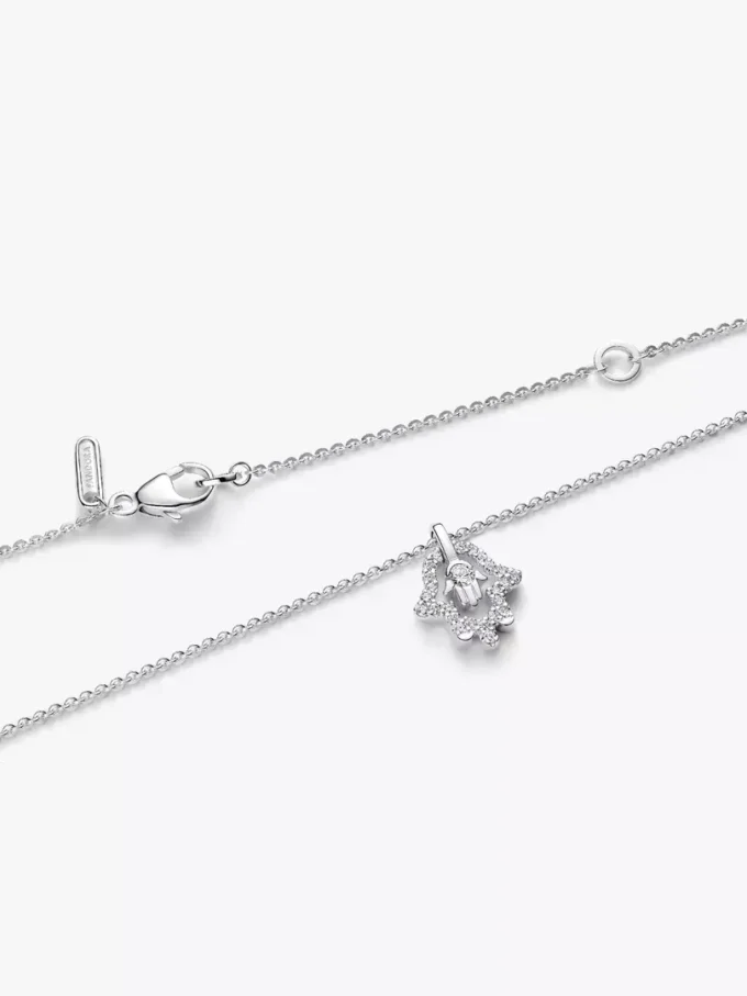 Pandora Talisman Halskette mit Hamsa-Hand-Anhänger aus Sterlingsilber und Lab-Grown Diamonds, 0,15 ct insgesamt, Sterlingsilber Pandora Talisman Halskette mit Hamsa-Hand-Anhänger aus Sterlingsilber und Lab-Grown Diamonds, 0,15 ct insgesamt, Sterlingsilber