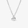 Pandora Talisman Halskette mit Herz-Anhänger aus Sterlingsilber und synthetischem Diamant – 0,25 ct TW, Sterlingsilber Pandora Talisman Halskette mit Herz-Anhänger aus Sterlingsilber und synthetischem Diamant – 0,25 ct TW, Sterlingsilber