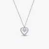 Pandora Talisman Halskette mit Herzanhänger aus Sterlingsilber und Lab-Grown Diamonds, 0,13 ct TW, Sterlingsilber Pandora Talisman Halskette mit Herzanhänger aus Sterlingsilber und Lab-Grown Diamonds, 0,13 ct TW, Sterlingsilber
