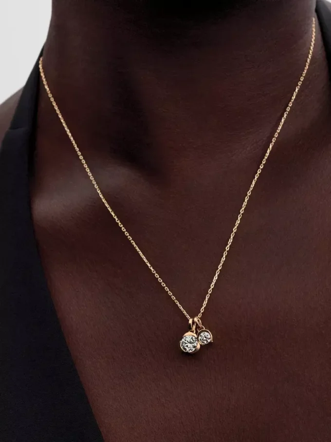 Pandora Talisman Mond-Anhänger aus 14 Karat Gold mit synthetischem Diamanten, 0,25 Karat insgesamt, 14 Karat Gold Pandora Talisman Mond-Anhänger aus 14 Karat Gold mit synthetischem Diamanten, 0,25 Karat insgesamt, 14 Karat Gold