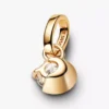 Pandora Talisman Mond-Anhänger aus 14 Karat Gold mit synthetischem Diamanten, 0,25 Karat insgesamt, 14 Karat Gold Pandora Talisman Mond-Anhänger aus 14 Karat Gold mit synthetischem Diamanten, 0,25 Karat insgesamt, 14 Karat Gold