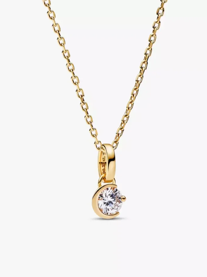Pandora Talisman Mond-Anhänger mit synthetischem Diamanten, 0,25 Karat, 14 Karat vergoldet, 2er-Set Pandora Talisman Mond-Anhänger mit synthetischem Diamanten, 0,25 Karat, 14 Karat vergoldet, 2er-Set