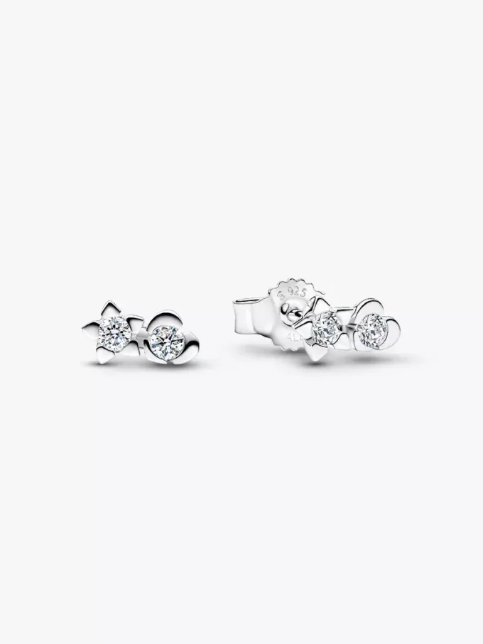 Pandora Talisman Ohrringe aus Sterlingsilber mit im Labor gezüchteten Diamanten in Herz- und Sternform, 0,20 Karat insgesamt, Sterlingsilber Pandora Talisman Ohrringe aus Sterlingsilber mit im Labor gezüchteten Diamanten in Herz- und Sternform, 0,20 Karat insgesamt, Sterlingsilber